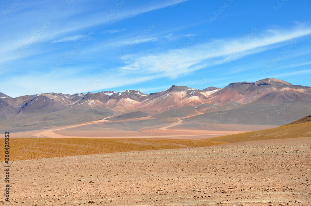 travelling through the andean mountains in bolivia, peru and chile to geysers, lagunas, la paz, city,