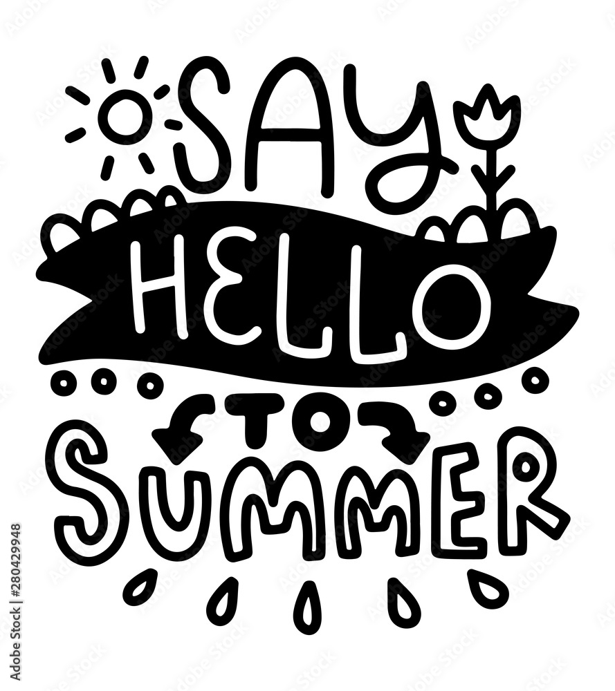 Obraz premium Summer lettering composition with decor.