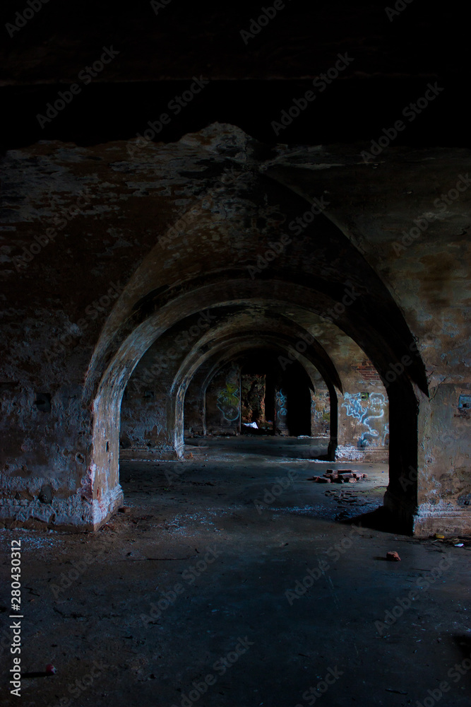 in the courtyard of the abandoned artillery fort 