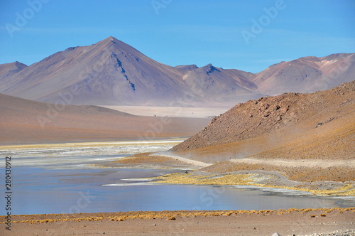 travelling through the andean mountains in bolivia, peru and chile to geysers, lagunas, la paz, city, photo