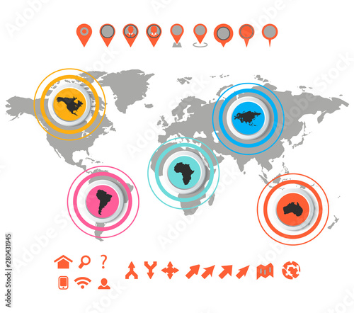 Infografia del Mapa del Mundo.