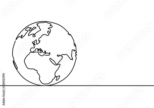 One line style world earth ...