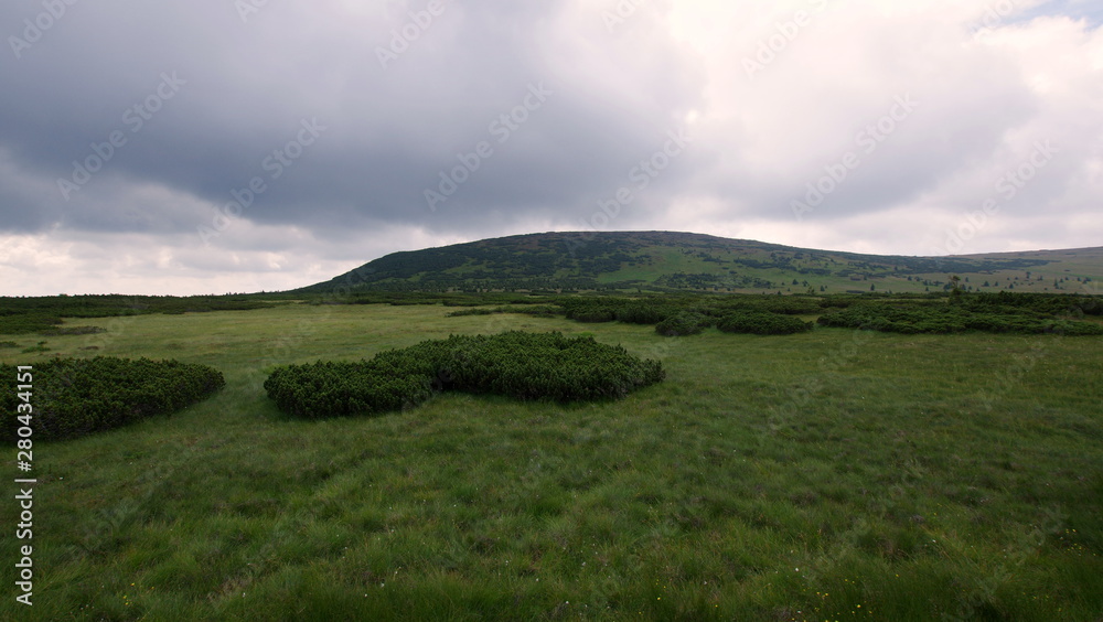 Landscape with mountains and clouds Landscape with mountains and clouds