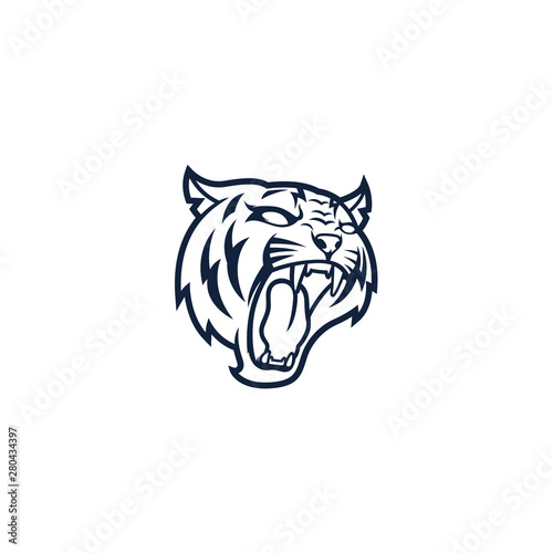 Tiger Head Line Art Logo