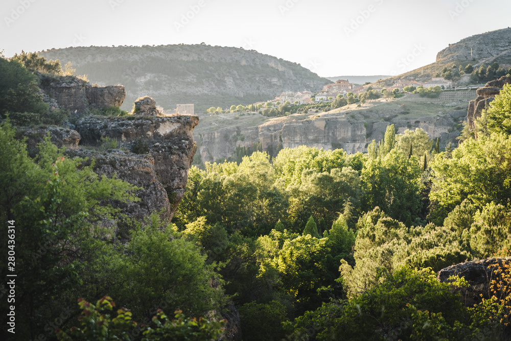 Obraz premium Landscape view of Cuenca, Spain in the summer. 