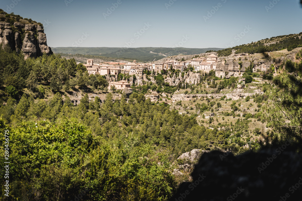 Landscape view of Cuenca, Spain in the summer. 