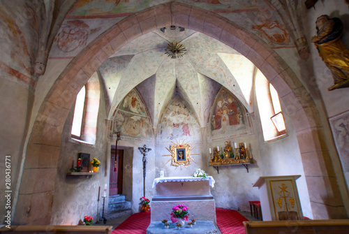 The Chapel of the Holy Spirit, 1455, Predoi, Prettau, Aurina Valley, Valle Aurina, Ahrntal, South Tirol, Alto Adige, Italy, Europe.  photo