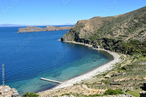 Fototapeta Naklejka Na Ścianę i Meble -  travel bolivia andes region and la paz to potosi lagunas and isla de soll on titicaca lake
