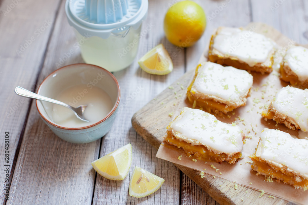 Lemon portion cakes decorated lemon zest Lemon portion cakes decorated lemon zest