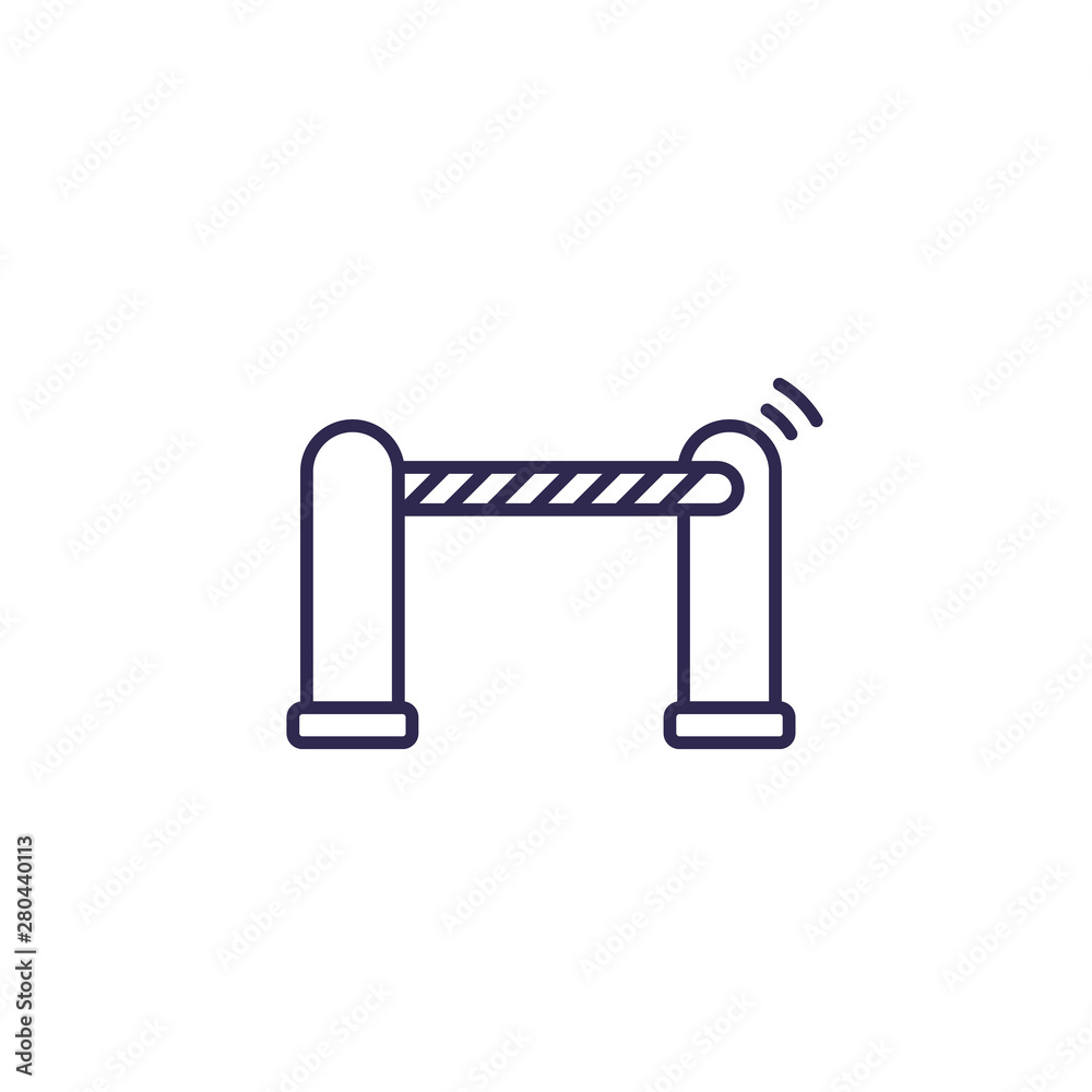 Automatic gate icon, line vector Automatic gate icon, line vector