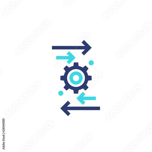 automation and optimization vector icon on white