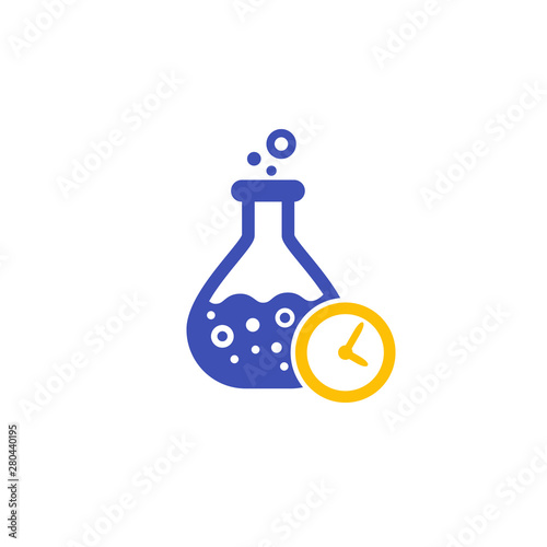 chemical reaction time icon on white