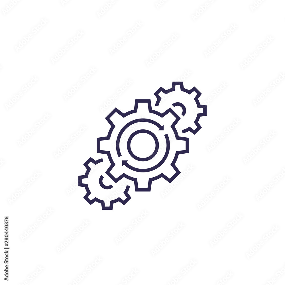 Operations, effective project icon, line Operations, effective project icon, line