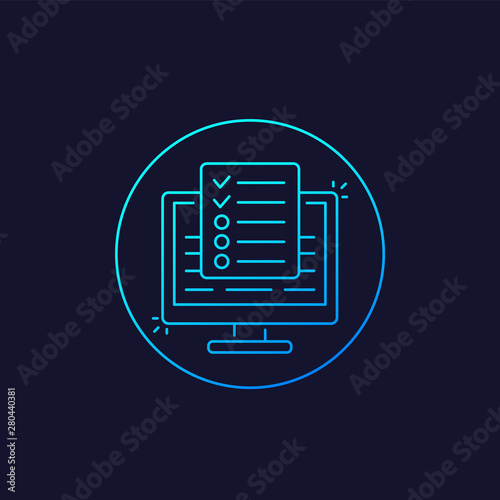 online survey vector linear icon