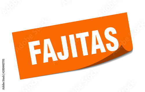 fajitas sticker. fajitas square isolated sign. fajitas