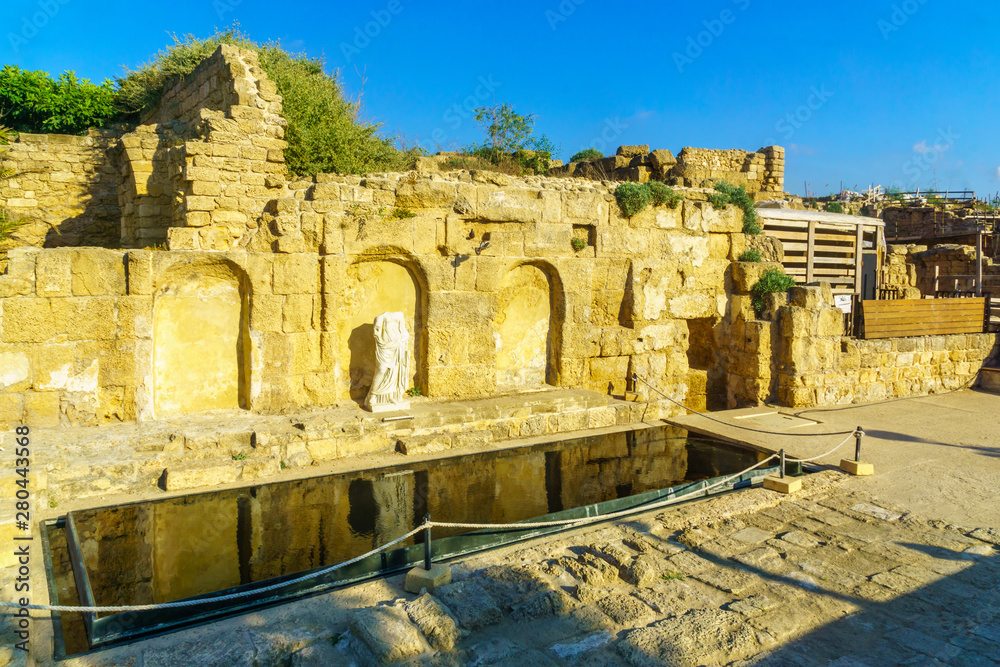 Nymphaeum, Roma era fountain, in Caesarea National Park