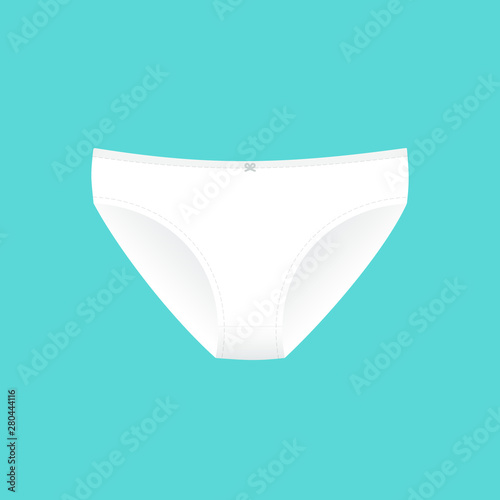 Panties symbol. Woman underwear type: bikini. Vector illustration, flat design
