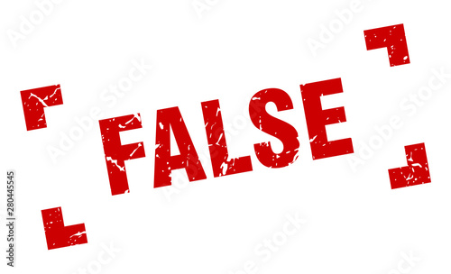 false stamp. false square grunge sign. false