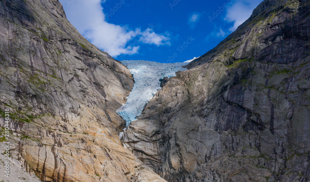 Briksdalsbreen is a glacier arm of Jostedalsbreen,Briksdalsbre Mountain Lodge,Norway