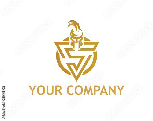 letter S template colored warrior spartan design for business and company identity  Design Template Flat Style Design Vector Illustration