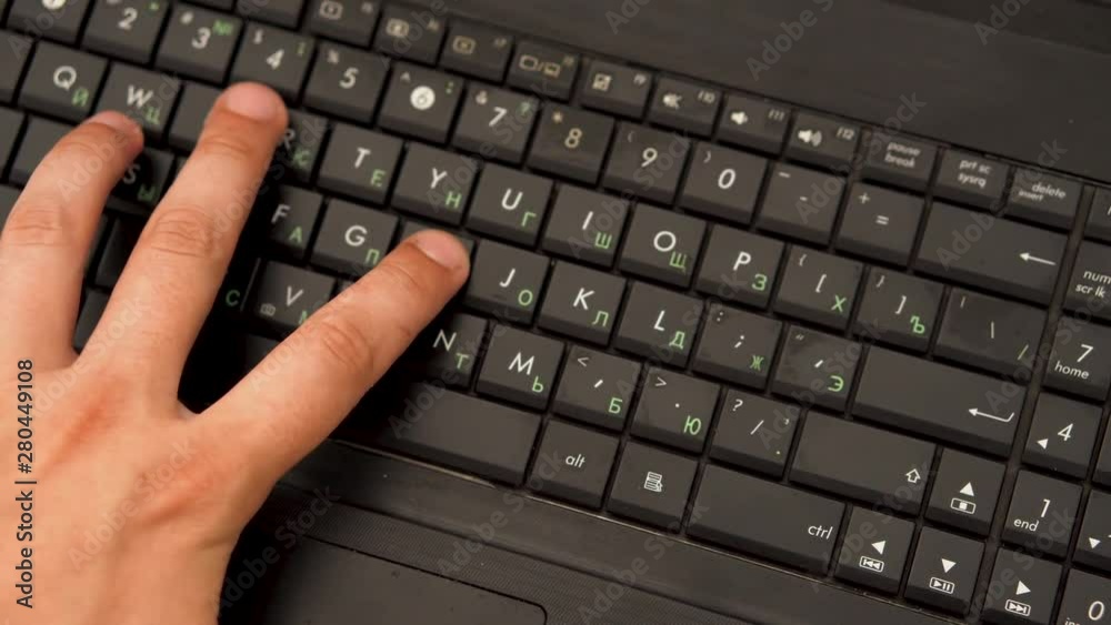 men's designer hands typing on the keyboard using hotkeys men's designer hands typing on the keyboard using hotkeys