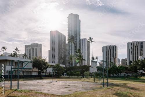 Highrise buildings in downtown Honolulu