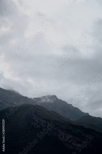 The Caucasus mountains in Georgia country. Beautiful mountain landscape.Nature and Mountain background.