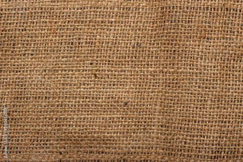 Brown burlap texture for background.