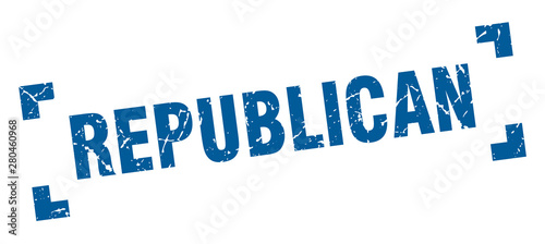 republican stamp. republican square grunge sign. republican