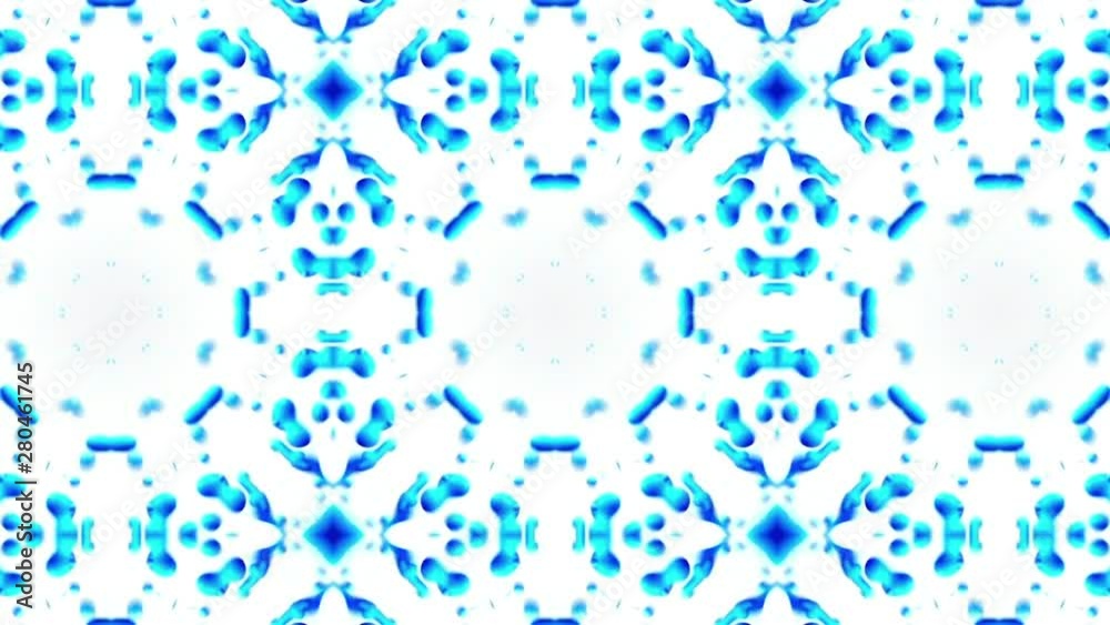 Abstract paint kaleidoscope or mandala. Artistic concept of screensaver or intro for your projects.