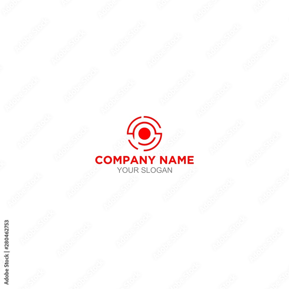 Simple SP Target Logo Design Vector