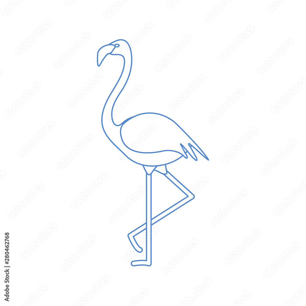 Obraz premium Exotic tropical bird flamingo.
