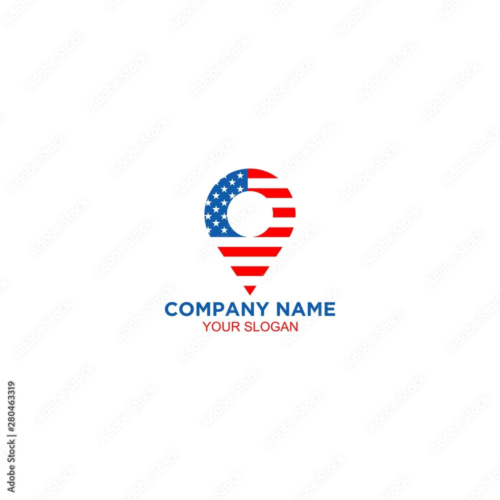 American Location Logo Design Vector American Location Logo Design Vector