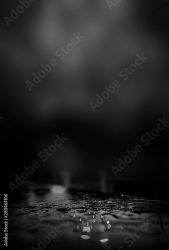Wet asphalt, reflection of ...