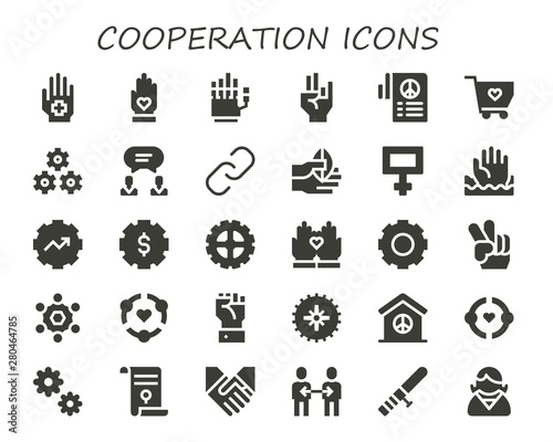 cooperation icon set