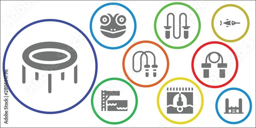 jumping icon set