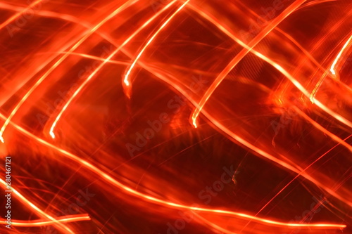 Abstract background of red neon glowing light shapes. Bright stripes Can use for poster, website, brochure, print. Valentines day template - Image - Image 