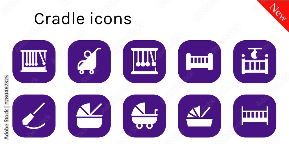 cradle icon set cradle icon set