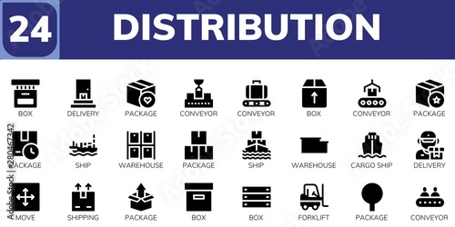 distribution icon set