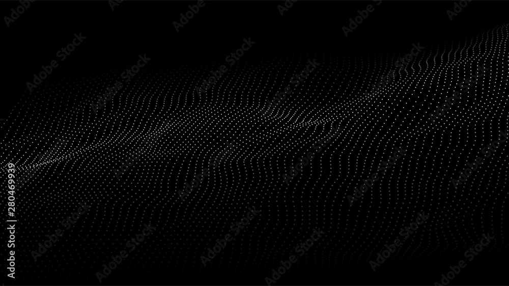 Abstract digital wave of particles. Futuristic point wave. Technology background vector. Vector illustration Abstract digital wave of particles. Futuristic point wave. Technology background vector. Vector illustration