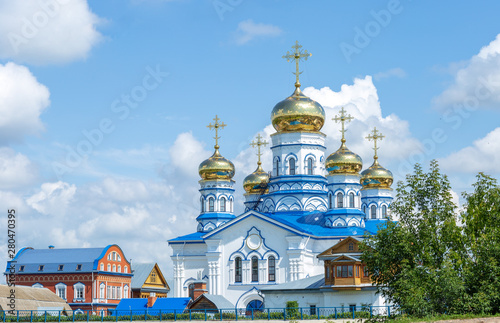 churches of the convent in the city of Tsivilsk in Chuvashia,filmed on a Sunny summer day photo