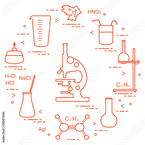 Chemistry scientific, education elements.