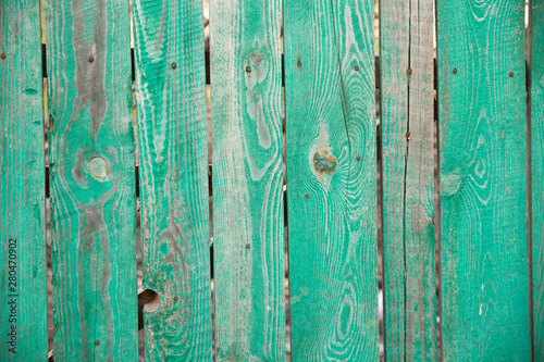 Texture. Old green painted wooden background. Shabby wood background.