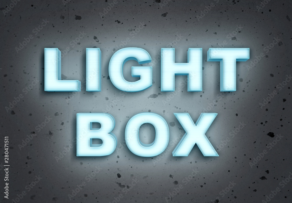 Light Box Text Effect Mockup Stock Template Adobe Stock