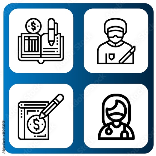 Set of general icons such as Ledger, Surgeon , general
