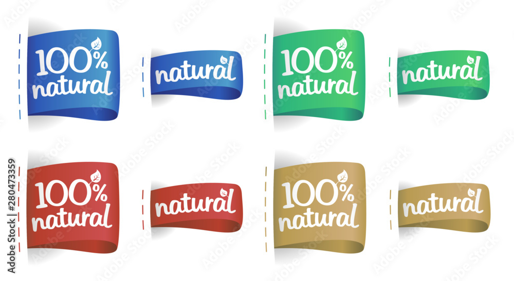 100% natural labels multicolored set