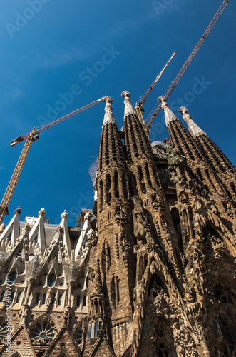 Barcelona, Spain, 22 czerwca 2019. Sagrada Familia is an unfinished Roman Catholic church in Barcelona.