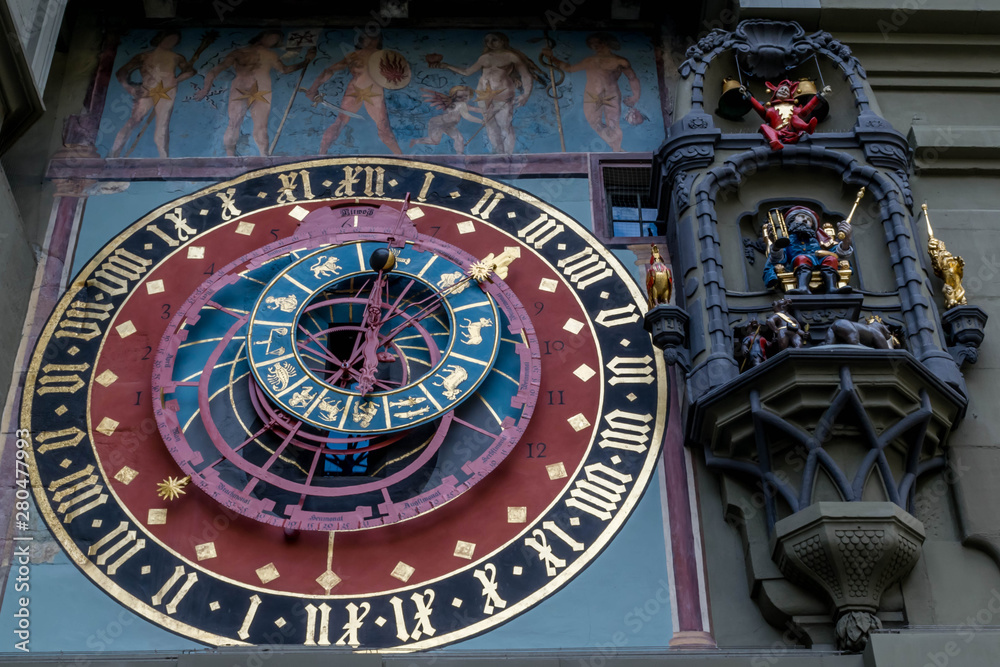 Fototapeta premium Big old medival clock in Bern, Switzerland
