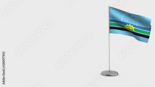 Monagas waving flag animation on Flagpole. photo