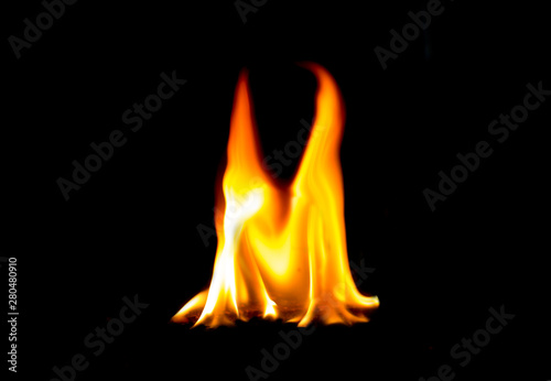 Letter M made of fire
